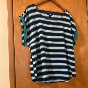 Old Navy blue and green striped shirt, size XL